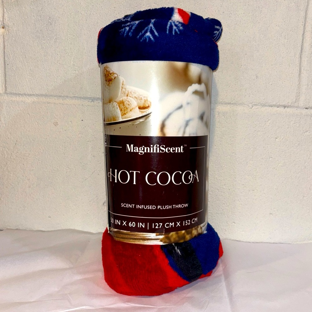 Magnifscent plush throw blanket Hot Coco Scent Infused